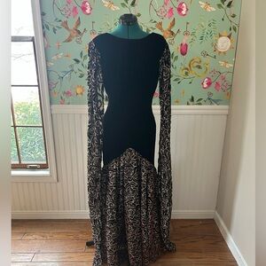 Used vintage burgundy and gold Jessica McClintock dress size 8